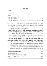 Đề tài Vận dụng các phương pháp thống kê nghiên cứu các nhân tố ảnh hưởng chất lượng dịch vụ mặt đất và trên khoang của hãng hàng không quốc gia Việt Nam