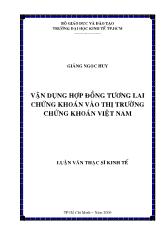 Đề tài Vận dụng hợp đồng tương lai chứng khoán vào thị trường chứng khoán Việt Nam