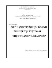 Đề tài Xếp hạng tín nhiệm doanh nghiệp Việt Nam - Thực trạng và giải pháp
