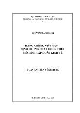 Luận án Hàng không Việt Nam - Định hướng phát triển theo mô hinh tập đoàn kinh tế