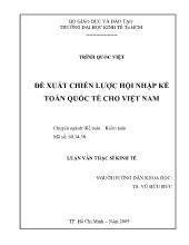 Luận văn Đề xuất chiến lược hội nhập kế tốn quốc tế cho Việt Nam