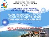 Luận văn Hoàn thiện công tác xây dựng dự toán thu Ngân sách Tỉnh Khánh Hòa năn 2008