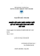 Luận văn Nghiên cứu hoàn thiện phương thức lập dự toán ngân sách nhà nước Việt Nam