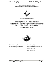 Luận văn Tác động của lãi suất đến chi phí và lợi nhuận của ngân hàng ngoại thương chi nhánh tỉnh Kiên Giang