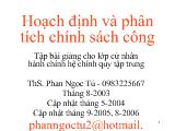 Ngân hàng câu hỏi Môn: Hoạch định và phân tích chính sách công