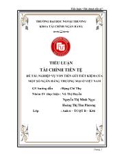 Tiểu luận Nghiệp vụ vốn tiền gửi tiết kiệm của các Ngân hàng thương mại ở Việt Nam