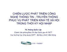 Đề tài Chiến lược phát triển công nghệ thông tin và truyền thông