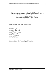 Đề tài Chính sách mua lại cổ phiếu của các doanh nghiệp Việt Nam