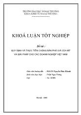 Đề tài Những quy định và thực tiễn bán phá giá tại Mỹ và những giải pháp cho doanh nghiệp Việt Nam