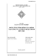 Đề tài Phân tích tình hình tài chính tại Công ty Cổ phần Dược phẩm Bến Tre