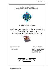 Đề tài Thực trạng và biện pháp hoàn thiện công tác quản trị tại doanh nghiệp tư nhân Hưng Phú