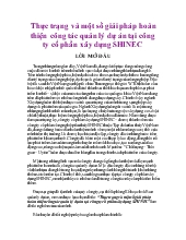 Đề tài Thực trạng và một số giải pháp hoàn thiện công tác quản lý dự án tại công ty cổ phần xây dựng SHINEC