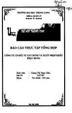 Đề tài Tình hình hoạt động tại Công ty Cổ phần đầu tư xây dựng và Xuất nhập khẩu Phục Hưng
