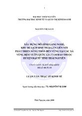 Đề tài Xây dựng mô hình làng nghề, khu du lịch sinh thái gắn liền với phát triển nông thôn bền vững tại các xã vùng đệm Vườn quốc gia Tam Đảo thuộc huyện Đại Từ tỉnh Thái Nguyên