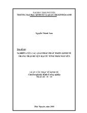 Luận văn Nghiên cứu các giải pháp phát triển kinh tế trang trại huyện Đại Từ - Thái Nguyên đến năm 2010