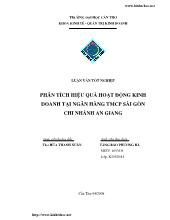 Luận văn Phân tích hiệu quả hoạt động kinh doanh tại ngân hàng thương mại cổ phần Sài Gòn - Chi nhánh An Giang