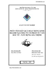Luận văn Phân tích kết quả hoạt động kinh doanh tại công ty CP tư vấn - Đầu tư - Xây dựng Gia Thịnh