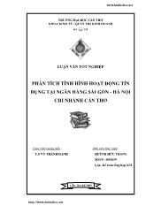 Luận văn Phân tích tình hình hoạt động tín dụng của ngân hàng thương mại cổ phần Sài Gòn - Hà Nội (SHB) chi nhánh Cần Thơ