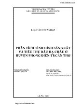Luận văn Phân tích tình hình sản xuất và tiêu thụ dâu Hạ Châu ở huyện Phong Điền – TP Cần Thơ
