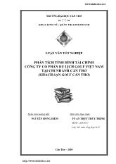 Luận văn Phân tích tình hình tài chính Công ty Cổ phần Du lịch Gofl Việt Nam Chi nhánh Cần Thơ (Khách sạn Gofl Cần Thơ)