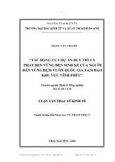 Luận văn Tác động của dự án duy trì và phát bền vững đến sinh kế của người dân vùng đệm vườn quốc gia tam đảo khu vực Vĩnh Phúc