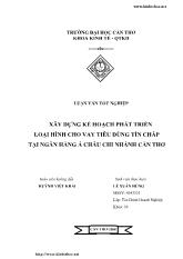Luận văn Xây dựng kế hoạch phát triển loại hình Cho vay tiêu dùng tín chấp tại Ngân Hàng Á Châu Cần Thơ
