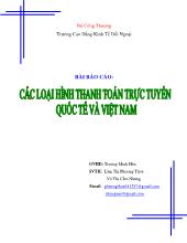 Đề tài Các loại hình thanh toán trực tuyến quốc tế và Việt Nam