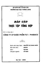Đề tài Thực trạng hoạt động sản xuất kinh doanh của Công ty cổ phần Dược Phẩm TW 1 - PHABACO