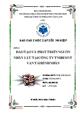 Đề tài Biện pháp góp phân hòan thiện quản trị nhân sự tại công ty TNHH MTV VT Bình Nhân