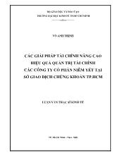 Đề tài Các giải pháp nâng cao hiệu quả quản trị tài chính