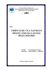 Đề tài Chiến lược giai đoạn 2010 - 2020 của doanh nghiệp Hoàng Anh Gia Lai