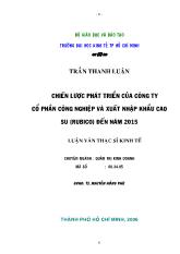 Đề tài Chiến lược phát triển của công ty Công ty cổ phần công nghiệp và xuất nhập khẩu cao su (Rubico) đến năm 2015