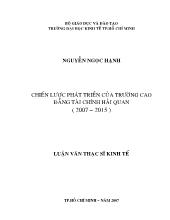Đề tài Chiến lược phát triển của trường Cao đẳng Tài chính Hải quan (2007-2015)