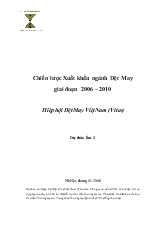 Đề tài Chiến lược Xuất khẩu ngành Dệt May giai đoạn 2006 – 2010