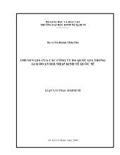 Đề tài Chuyển giá của các công ty đa quốc gia trong giai đoạn hội nhập kinh tế quốc tế