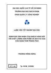 Đề tài Đánh giá cảm nhận của khách hàng đối với chất lượng sản phẩm và dịch vụ của cửa hàng thời trang foci