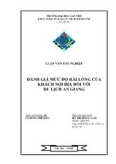 Đề tài Đánh giá mức độ hài lòng của khách nội địa đối với du lịch An Giang
