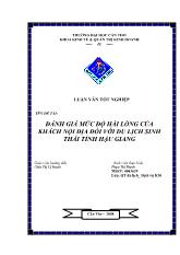 Đề tài Đánh giá mức độ hài lòng của khách nội địa đối với du lịch sinh thái tỉnh Hậu Giang
