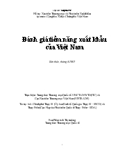 Đề tài Đánh giá tiềm năng xuất khẩu của Việt Nam