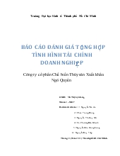 Đề tài Đánh giá tổng hợp tình hình tài chính doanh nghiệp công ty cổ phần chế biến thủy sản xuất khẩu Ngô Quyền