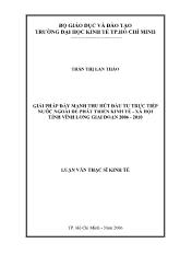 Đề tài Giải pháp đẩy mạnh thu hút đầu tư trực tiếp nước ngoài để phát triển kinh tế - Xã hội tỉnh Vĩnh Long giai đoạn 2006 – 2010