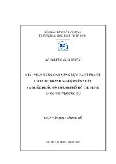Đề tài Giải pháp nâng cao năng lực cạnh tranh cho các DN sản xuất và xuất khẩu gỗ TP Hồ Chí Minh sang thị trường EU