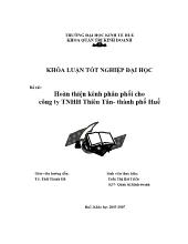 Đề tài Hoàn thiện kênh phân phối cho công ty TNHH Thiên Tân - Thành phố Huế