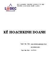 Đề tài Kế hoạch kinh doanh và phát triển quán ăn