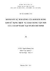 Đề tài Khảo sát sự hài lòng của khách hàng khi sử dụng dịch vụ giao hàng tận nơi của co-Op mart tại TP Hồ Chí Minh