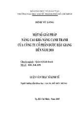 Đề tài Một số giải pháp nâng cao khả năng cạnh tranh của công ty cổ phần dược Hậu Giang đến năm 2010