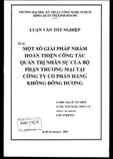 Đề tài Một số giải pháp nhằm hoàn thiện công tác quản trị nhân sự của bộ phận thương mại tại công ty cổ phần hàng không Đông Dương
