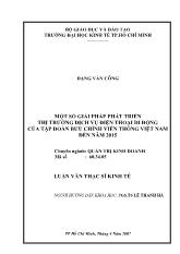 Đề tài Một số giải pháp phát triển thị trường dịch vụ điện thoại di động của tập đoàn bưu chính viễn thông Việt Nam đến năm 2015