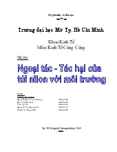 Đề tài Ngoại tác - Tác hại của túi nilon với môi trường