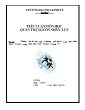 Đề tài Những vấn đề nảy sinh và hướng giải quyết trong quá trình quản trị NNL trong điều kiện toàn cầu hoá về kinh tế